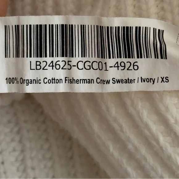 Quince Ivory 100% Organic Cotton
Fisherman Crew Sweater - Picture 9 of 9